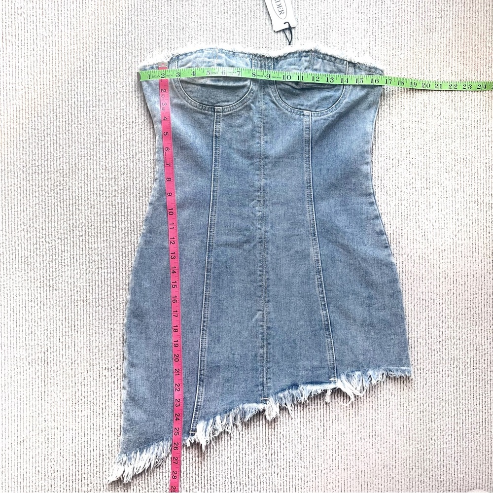 Cider Denim Dress  Strapless Light Blue size M - Picture 5 of 10